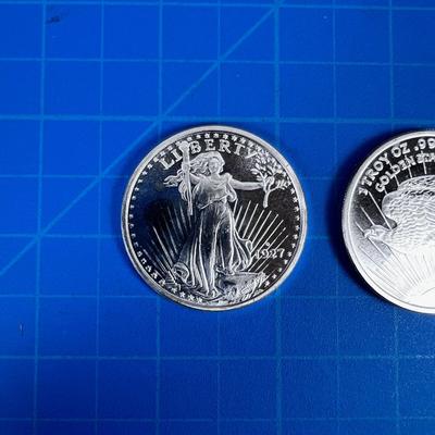 2 Liberty .999 Pure Silver Ounce Bullion Coins 