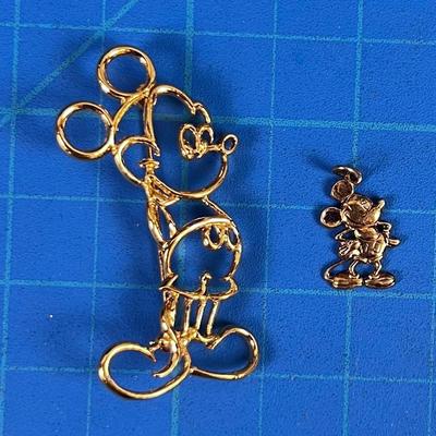 Disney Mickey Mouse Pin and Pendant (is Sterling Silver) 