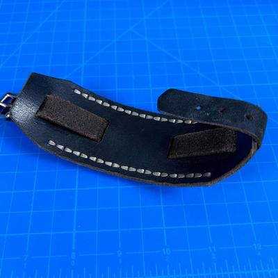 Leather Watchband with Silver SKULLS 