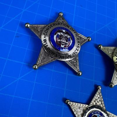 3 UTAH Wild Life  Conservation Badges Metal  OBSOLETE