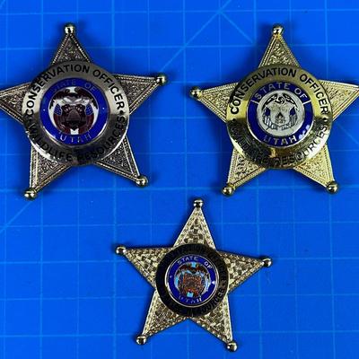 3 UTAH Wild Life  Conservation Badges Metal  OBSOLETE