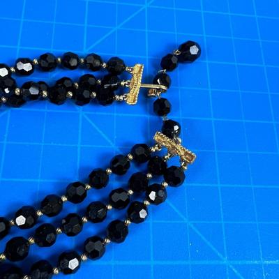 MARVELLA Black Glass Facetted Beads 
