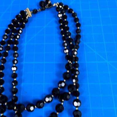 MARVELLA Black Glass Facetted Beads 