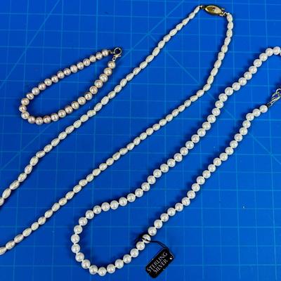 PEARLS: 2 Necklace and 1 Bracelet - All Real! 