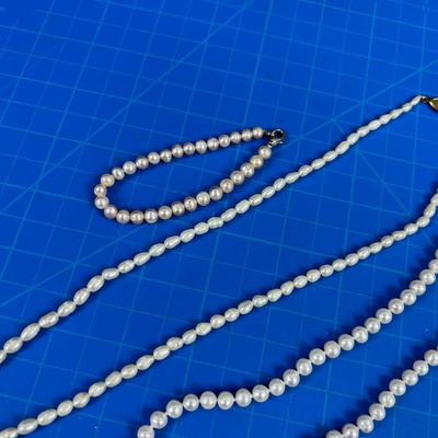 PEARLS: 2 Necklace and 1 Bracelet - All Real! 