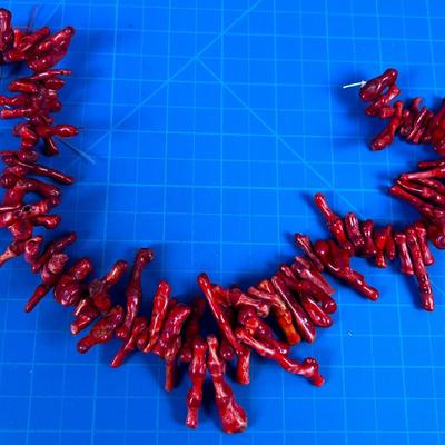 String of Coral Bead. JUST on Fishing Line