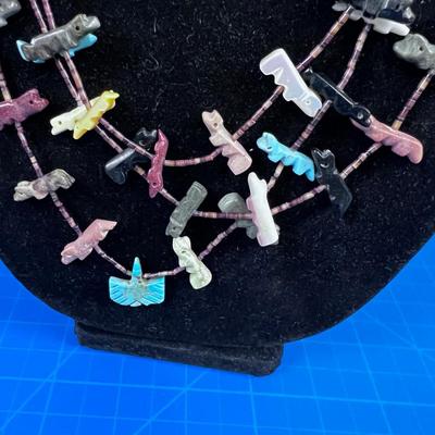 FETISH Necklace Animals Carved STONE! 
