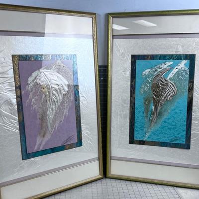 2 Framed Art, Signed. Circa 1990's
