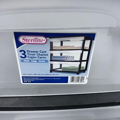 2 Sterilite Black Plastic Drawers. 
