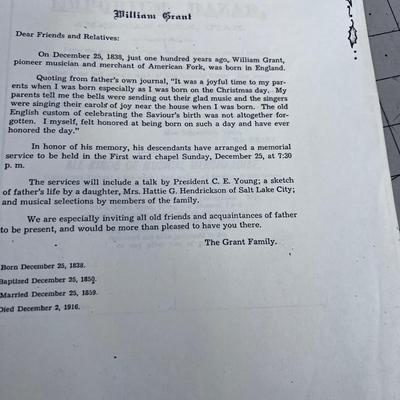 Biographic Sketches of William GRANT. Copies of an original Diary