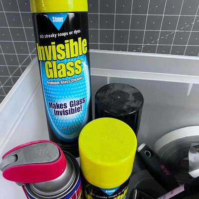 Garage Tube, Bug Spray, Glass Cleaner WD40 Etc. 