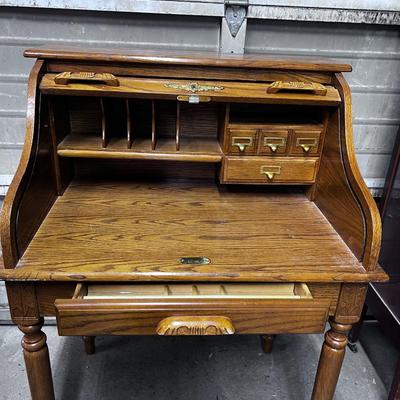 Oak Roll Top Desk 