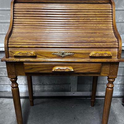 Oak Roll Top Desk 