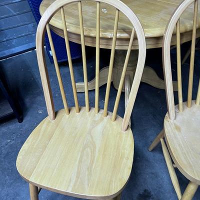 42" Round BIRCH TABLE & 6 Chairs Plus Leaf 