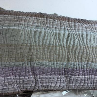 Purple Silvery Bedding Set With Skirt & Bed Skirt QUEEN SIZE 