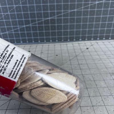 Partial Container of Plate Joining Biscuits
