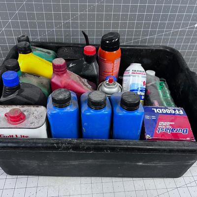 Tub Full of Garage Lubricants 