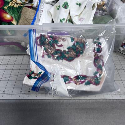 TOTE FULL OF Dish Towels and Pot Holder