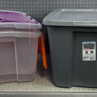 3 Totes; Clear and Gray