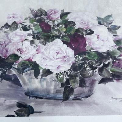 Print by Genevie Smith and a Watercolor Unsigned. 