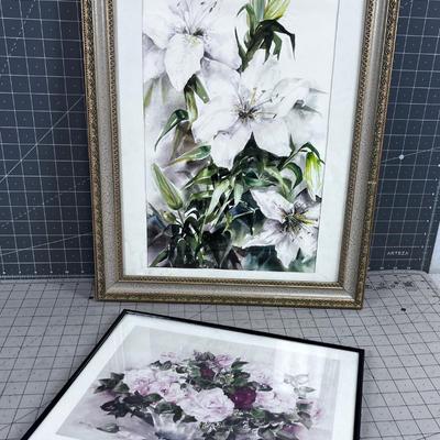 Print by Genevie Smith and a Watercolor Unsigned. 