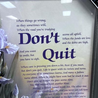 DONâ€™T QUIT Framed Poster Under Glass NEW 