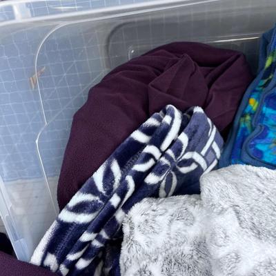 Tub Full of Fleece Blankets 