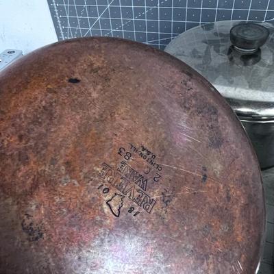 Dinnerware Copper Bottom with Lids 4 Pan & Lids