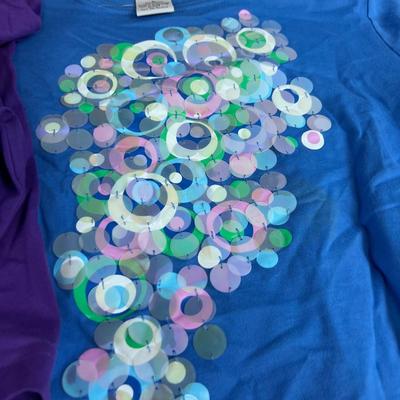3 Bob Mackie - Tops Blue, Green, Purple 