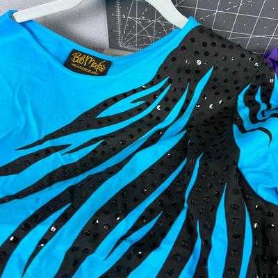 3 Bob Mackie - Tops Blue, Green, Purple 