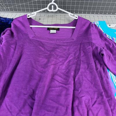 3 Bob Mackie -  Shirts Blue Purple. 
