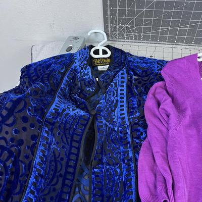 3 Bob Mackie -  Shirts Blue Purple. 
