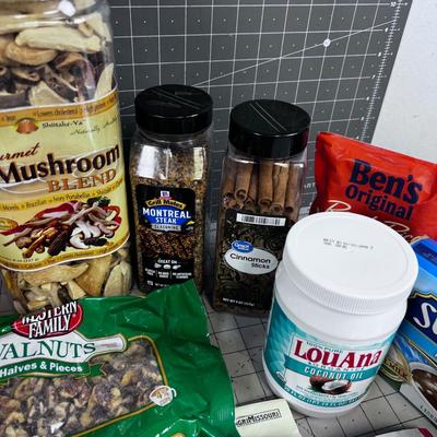 Another Food Lot; Cans, Barry Montreal Steak Seasoning, Coconut, Mazola
