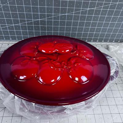 TOMATO RED Oval Shaped Cast Iron Dutch oven NEW