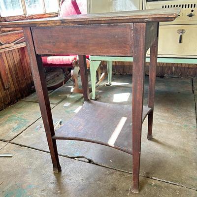 Solid Oak Wood Side Table