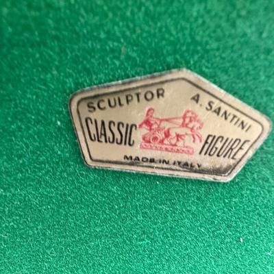 SIGNED A. Santini Figurine Art Deco Lady in Green