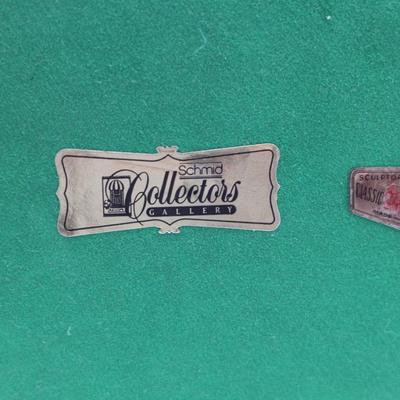 SIGNED A. Santini Figurine Art Deco Lady in Green