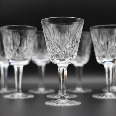 WATERFORD Crystal Lismore Claret Glass Goblets (Set of 8)