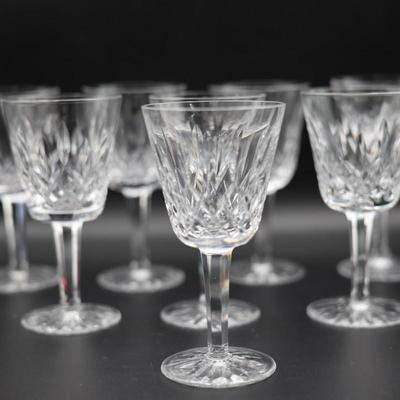 WATERFORD Crystal Lismore Claret Glass Goblets (Set of 8)