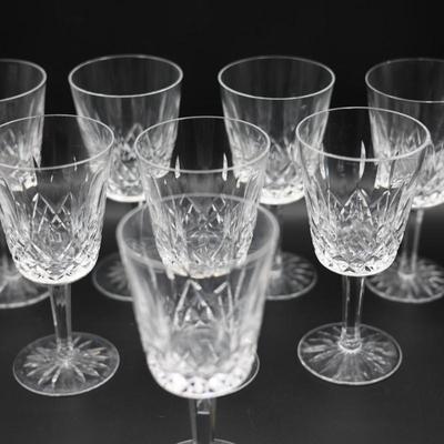 WATERFORD Crystal Lismore Claret Glass Goblets (Set of 8)