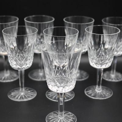 WATERFORD Crystal Lismore Claret Glass Goblets (Set of 8)
