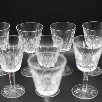 WATERFORD Crystal Lismore Claret Glass Goblets (Set of 8)