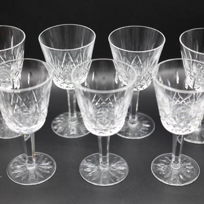 WATERFORD Crystal Lismore Wine Glasses (Set of 8)
