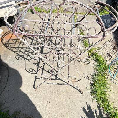 Late 20th-Century Nicely-Sized Two-Tier Victorian-Style Forged Steel & Steel Wirework Plant Stand