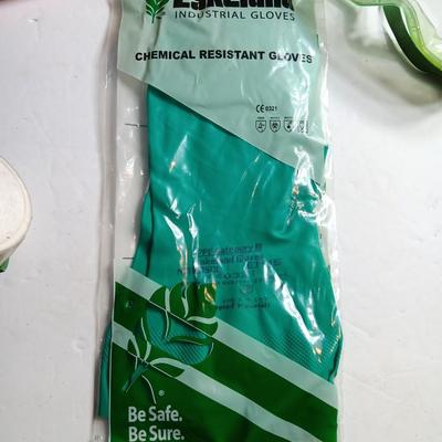 Chemical resistant gloves - safety goggles - Pains wessex para red rocket MK 3 flare and 3M Mask