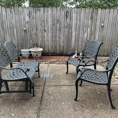 Two Outdoor Chairs and One Bench