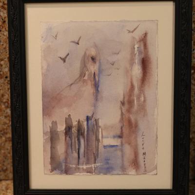 Three Vertical Signed & Framed Original Artwork (3)