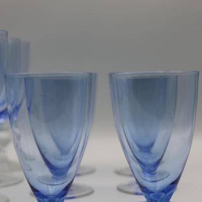 Vintage Blue Wine & Water Glasses (14)