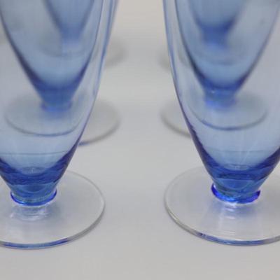 Vintage Blue Wine & Water Glasses (14)