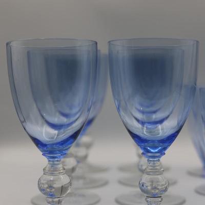 Vintage Blue Wine & Water Glasses (14)